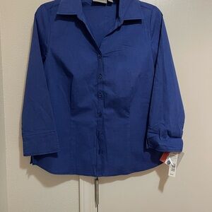 Croft & Barrow Navy Button-Up Shirt NWT size small
